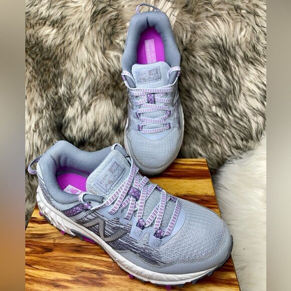 New Balance Womens 410 V6 WT410LL6 Gray/Purple Running Shoes Sneakers Sz 5B/35EU - Picture 2 of 10